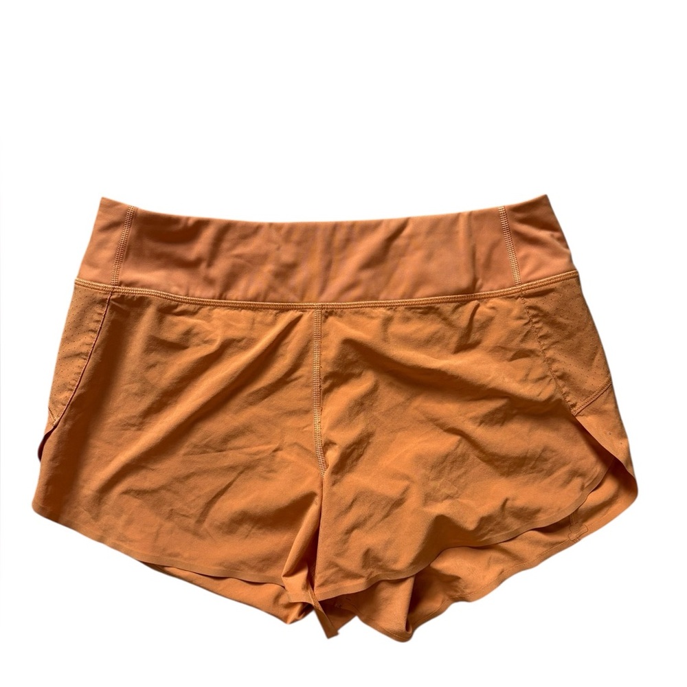 ATHLETA Run With‎ It 3.5" Shorts Women's M Orange Gym Run Yoga Athletic Lined ✅